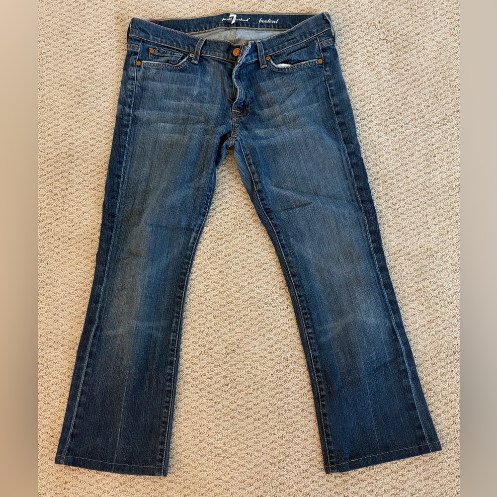 7 For All Mankind Blue Boot Cut Jeans (Women)